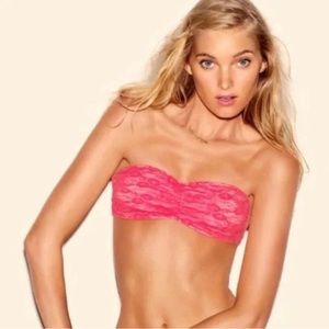 NWOT 2014 Victoria Secret Pink Strapless Lace Bandeau Bralette S